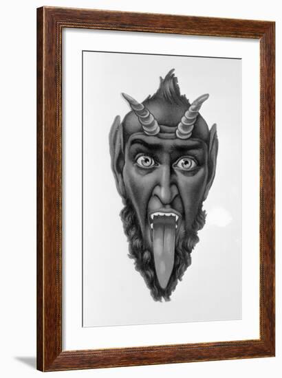 Head of Devil with Tongue Out-null-Framed Giclee Print