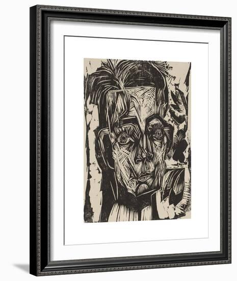 Head of Dr. Robert Binswanger (the Student)-Ernst Ludwig Kirchner-Framed Premium Giclee Print