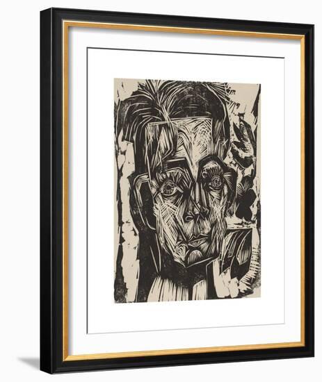 Head of Dr. Robert Binswanger (the Student)-Ernst Ludwig Kirchner-Framed Premium Giclee Print