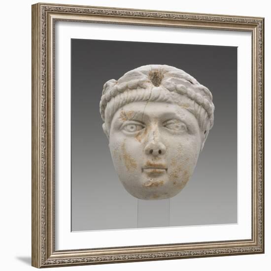 Head of Emperor Honorius as a Child, Late 4Th Century AD (Marble)-Roman-Framed Giclee Print