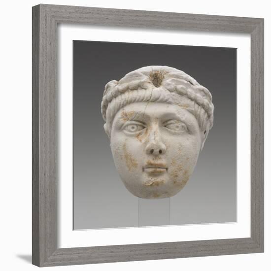 Head of Emperor Honorius as a Child, Late 4Th Century AD (Marble)-Roman-Framed Giclee Print