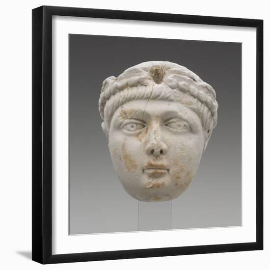 Head of Emperor Honorius as a Child, Late 4Th Century AD (Marble)-Roman-Framed Giclee Print