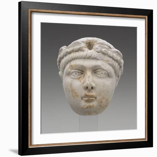 Head of Emperor Honorius as a Child, Late 4Th Century AD (Marble)-Roman-Framed Giclee Print