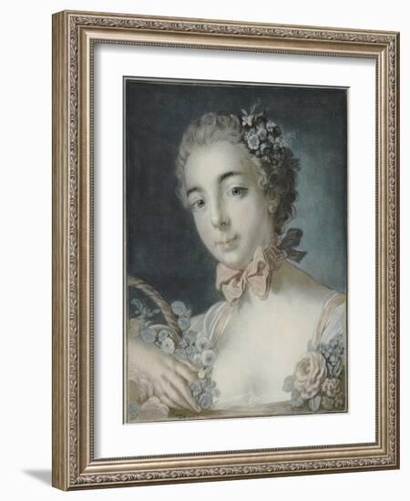 Head of Flora, 1769-Francois Boucher-Framed Giclee Print