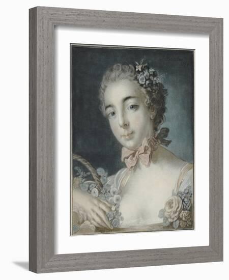 Head of Flora, 1769-Francois Boucher-Framed Giclee Print