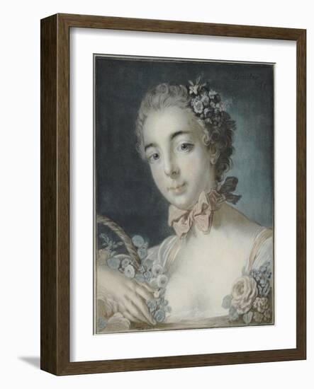 Head of Flora, 1769-Francois Boucher-Framed Giclee Print