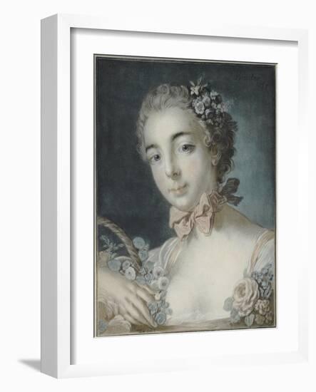 Head of Flora, 1769-Francois Boucher-Framed Giclee Print