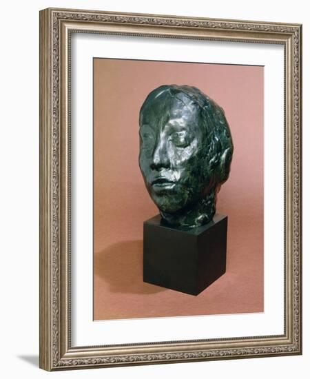 Head of Gwen John (1876-1939) (Head of Whistler's Muse) (Bronze)-Auguste Rodin-Framed Giclee Print