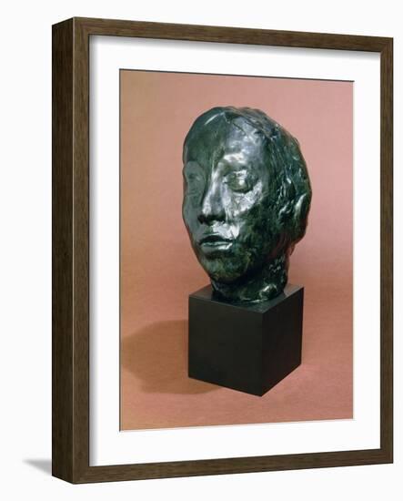 Head of Gwen John (1876-1939) (Head of Whistler's Muse) (Bronze)-Auguste Rodin-Framed Giclee Print