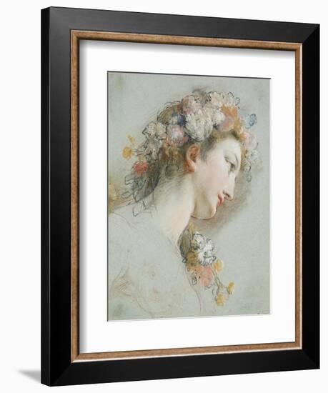 Head of Hebe, Study for the 'Apotheosis of Hercules'-Francois Lemoyne-Framed Premium Giclee Print