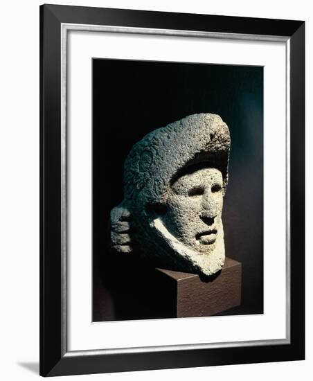 Head of Horseman Wearing Helmet in the Shape of an Eagle, Mexico, Aztec Civilization-null-Framed Giclee Print