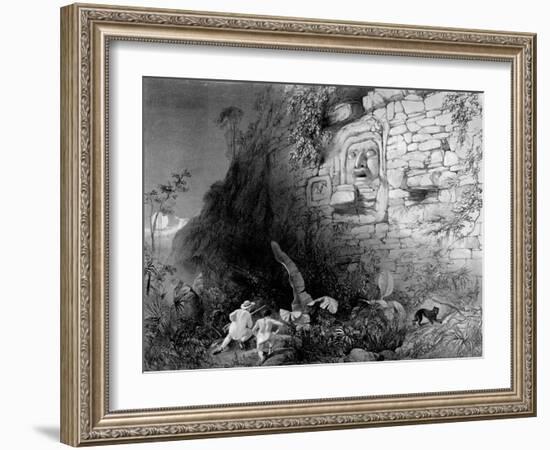 Head of Itzam Na, Izamal, Yucatan, Mexico, 1844-Frederick Catherwood-Framed Giclee Print