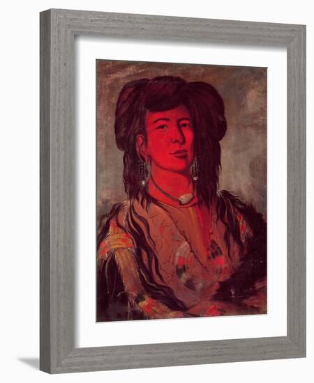 Head of Kate One Horn-George Catlin-Framed Giclee Print