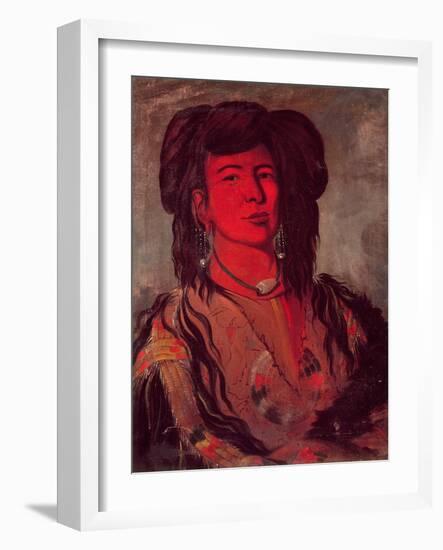 Head of Kate One Horn-George Catlin-Framed Giclee Print