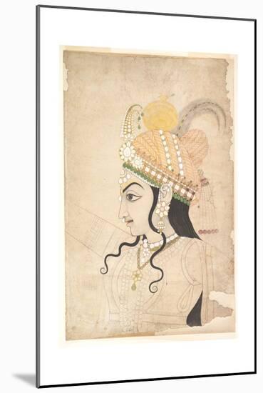 Head of Krishna: Cartoon for a Mural of the Raslila, c.1800-Indian School-Mounted Giclee Print