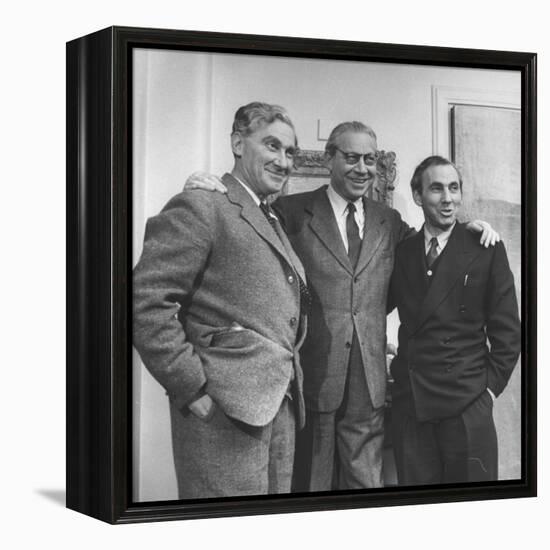 Head of London Film Productions Alexander Korda with His Brothers Vincent Korda and Zoltan Korda-Nat Farbman-Framed Premier Image Canvas