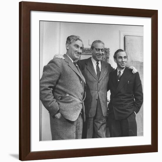 Head of London Film Productions Alexander Korda with His Brothers Vincent Korda and Zoltan Korda-Nat Farbman-Framed Premium Photographic Print