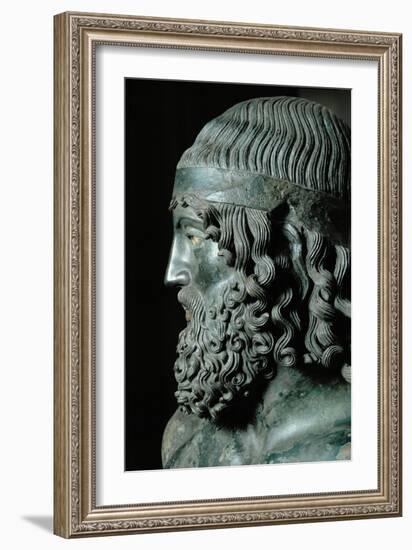 Head of Man with Headband, a More Than Life-Size Bronze Statue Found Italy, in 1972-Phidias-Framed Giclee Print