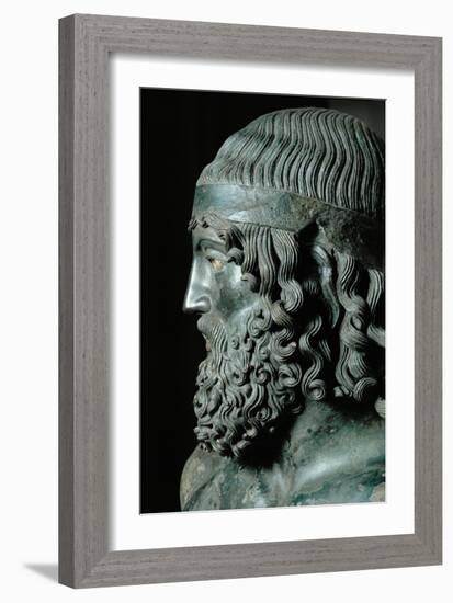 Head of Man with Headband, a More Than Life-Size Bronze Statue Found Italy, in 1972-Phidias-Framed Giclee Print