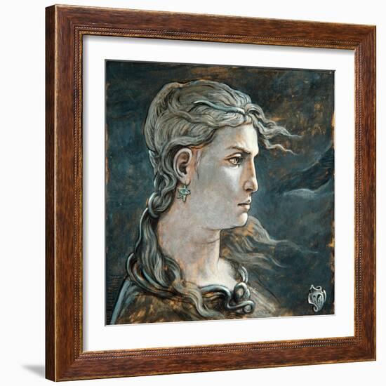 Head of Medusa, 1878-Elihu Vedder-Framed Giclee Print