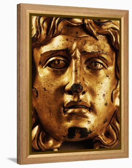 Head of Medusa, Gilded Bronze, 2nd - 3rd century, from Temple of Asclepius, Ulpia Traiana, Romania-null-Framed Premier Image Canvas