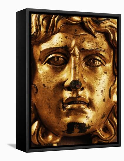 Head of Medusa, Gilded Bronze, 2nd - 3rd century, from Temple of Asclepius, Ulpia Traiana, Romania-null-Framed Premier Image Canvas