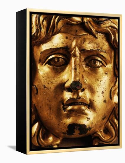 Head of Medusa, Gilded Bronze, 2nd - 3rd century, from Temple of Asclepius, Ulpia Traiana, Romania-null-Framed Premier Image Canvas