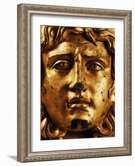 Head of Medusa, Gilded Bronze, 2nd - 3rd century, from Temple of Asclepius, Ulpia Traiana, Romania-null-Framed Photographic Print