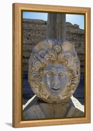 Head of Medusa in the Severan Forum of the Ancient Roman City of Leptis Magna, Libya-Vivienne Sharp-Framed Premier Image Canvas