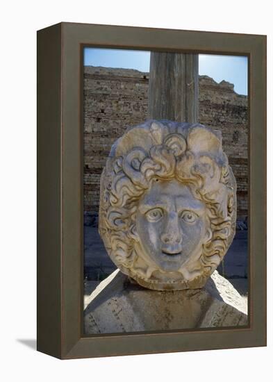 Head of Medusa in the Severan Forum of the Ancient Roman City of Leptis Magna, Libya-Vivienne Sharp-Framed Premier Image Canvas