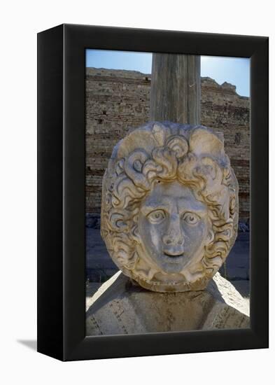 Head of Medusa in the Severan Forum of the Ancient Roman City of Leptis Magna, Libya-Vivienne Sharp-Framed Premier Image Canvas