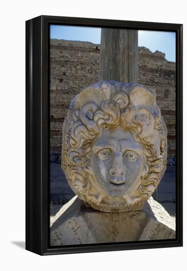 Head of Medusa in the Severan Forum of the Ancient Roman City of Leptis Magna, Libya-Vivienne Sharp-Framed Premier Image Canvas