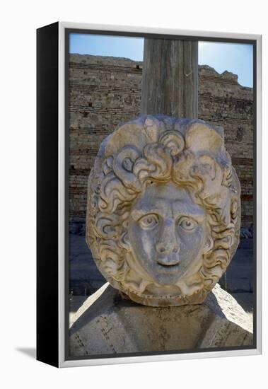 Head of Medusa in the Severan Forum of the Ancient Roman City of Leptis Magna, Libya-Vivienne Sharp-Framed Premier Image Canvas