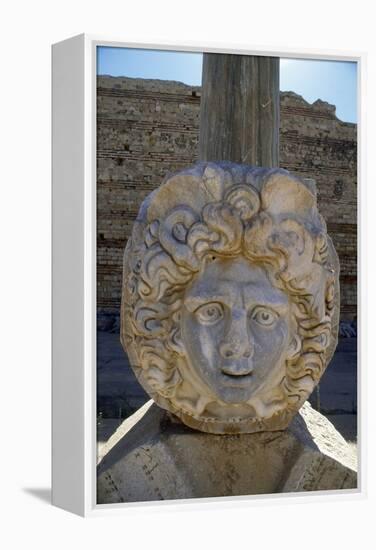 Head of Medusa in the Severan Forum of the Ancient Roman City of Leptis Magna, Libya-Vivienne Sharp-Framed Premier Image Canvas