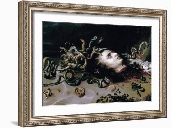 Head of Medusa-Peter Paul Rubens-Framed Art Print