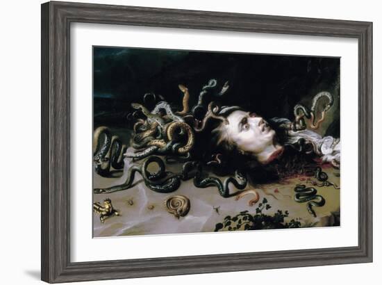 Head of Medusa-Peter Paul Rubens-Framed Art Print