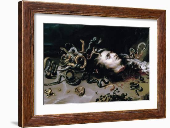 Head of Medusa-Peter Paul Rubens-Framed Art Print