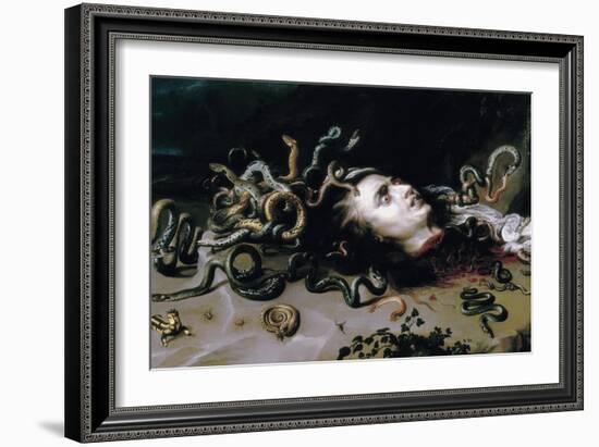 Head of Medusa-Peter Paul Rubens-Framed Art Print