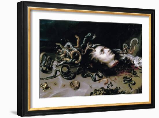 Head of Medusa-Peter Paul Rubens-Framed Art Print