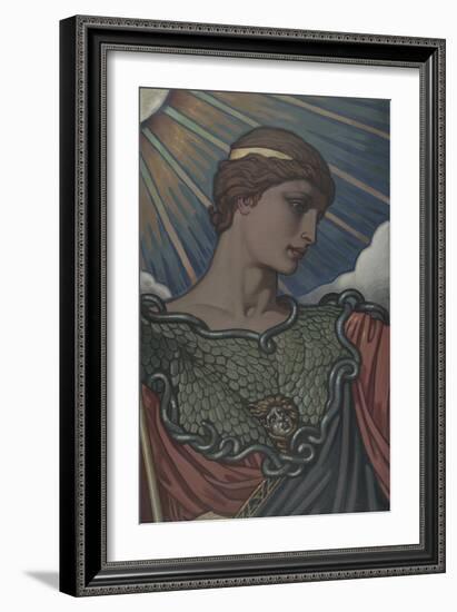 Head of Minerva, Study for the Jefferson Building, Library of Congress, c.1898-Elihu Vedder-Framed Art Print