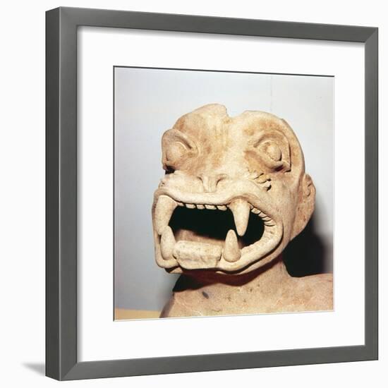 Head of Monster on Pot, from Ecuador, Pre Columbian-Unknown-Framed Giclee Print