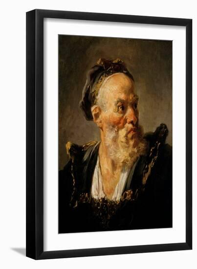 Head of Old Man Painting by Jean Honore Fragonard (1732-1806) 18Th Century Paris, Musee Jacquemart-Jean-Honore Fragonard-Framed Giclee Print