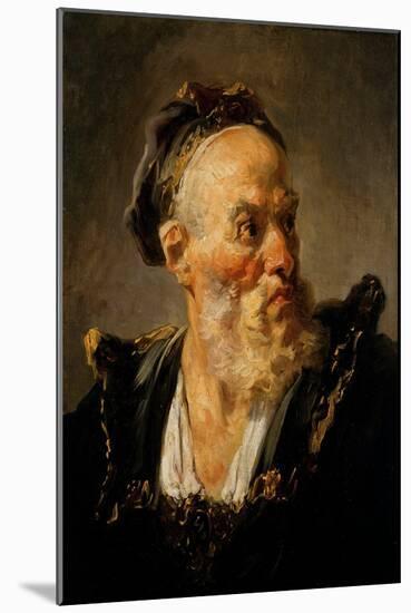 Head of Old Man Painting by Jean Honore Fragonard (1732-1806) 18Th Century Paris, Musee Jacquemart-Jean-Honore Fragonard-Mounted Giclee Print