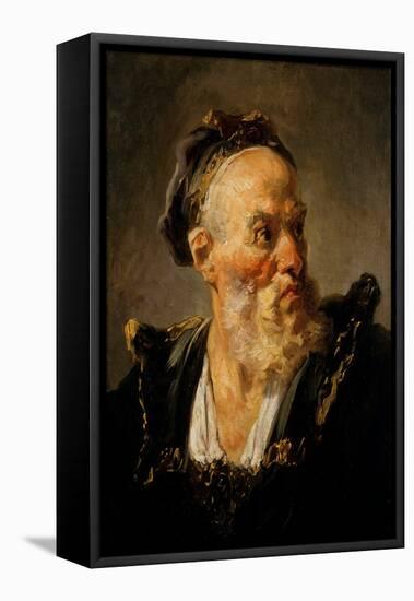 Head of Old Man Painting by Jean Honore Fragonard (1732-1806) 18Th Century Paris, Musee Jacquemart-Jean-Honore Fragonard-Framed Premier Image Canvas