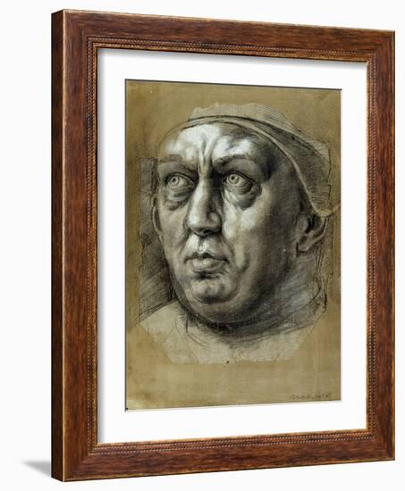 Head of Pope Leo X-Giulio Romano-Framed Giclee Print