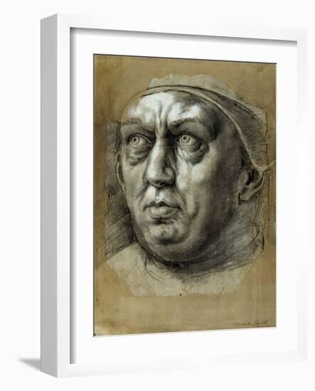 Head of Pope Leo X-Giulio Romano-Framed Giclee Print