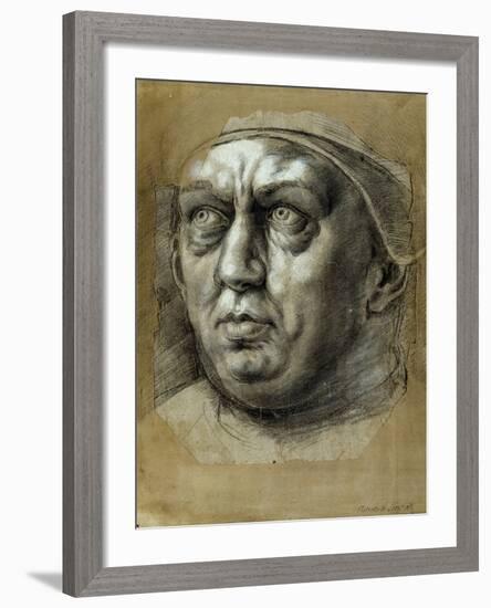 Head of Pope Leo X-Giulio Romano-Framed Giclee Print