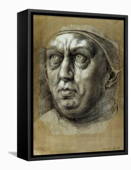 Head of Pope Leo X-Giulio Romano-Framed Premier Image Canvas