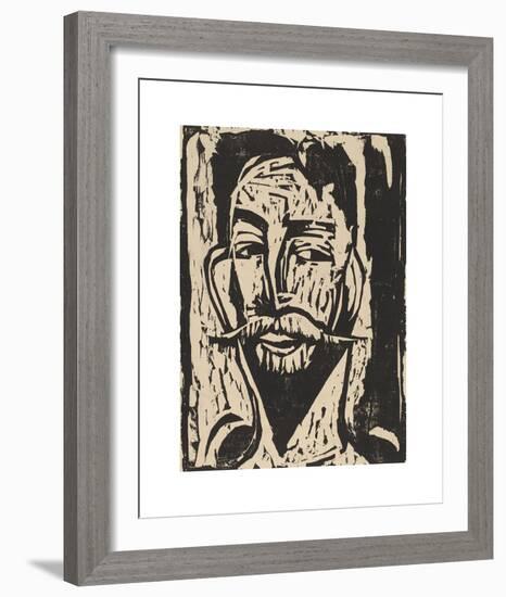 Head of Prof. Dr. Graef-Ernst Ludwig Kirchner-Framed Premium Giclee Print