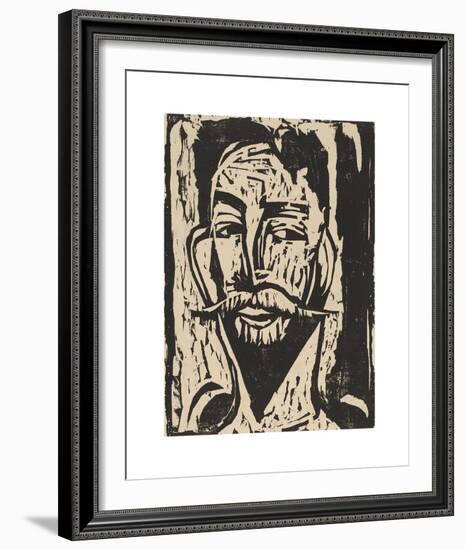 Head of Prof. Dr. Graef-Ernst Ludwig Kirchner-Framed Premium Giclee Print